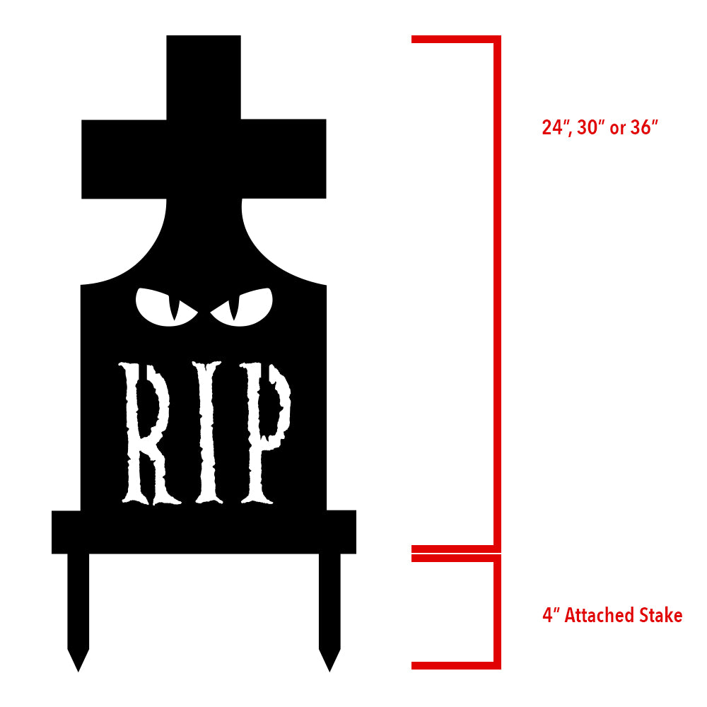 Halloween RIP Eyes Tombstone, Powder Coated Aluminum Outdoor Yard Sign