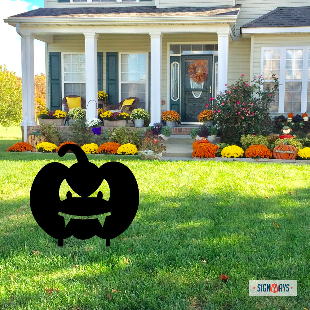 Halloween Bat Eyes Pumpkin, Powder Coated Aluminum Outdoor Yard Sign