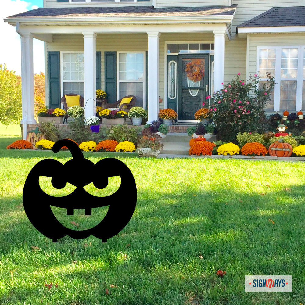 Halloween Funny Pumpkin, Powder Coated Aluminum Outdoor Yard Sign