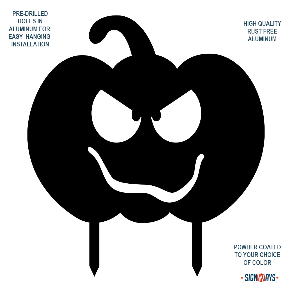Halloween Eyes Pumpkin, Powder Coated Aluminum Outdoor Yard Sign