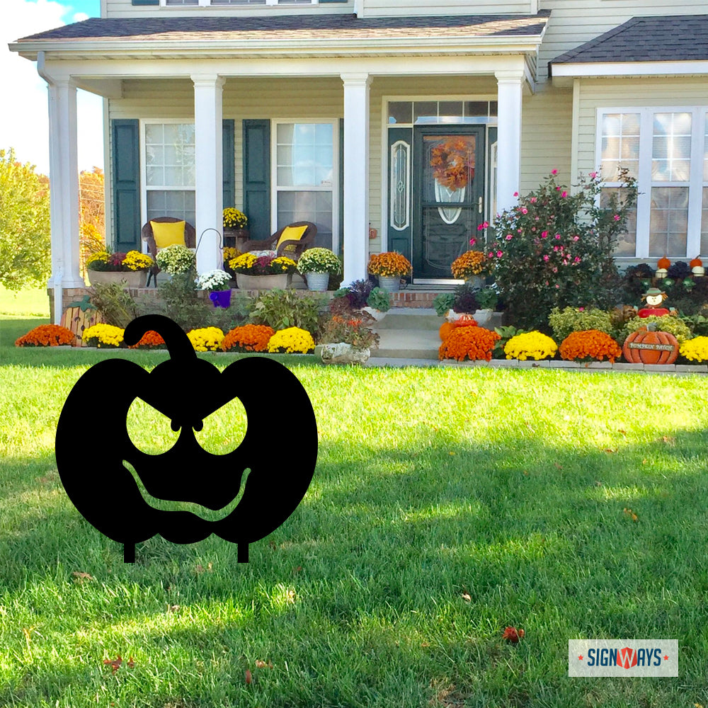 Halloween Eyes Pumpkin, Powder Coated Aluminum Outdoor Yard Sign