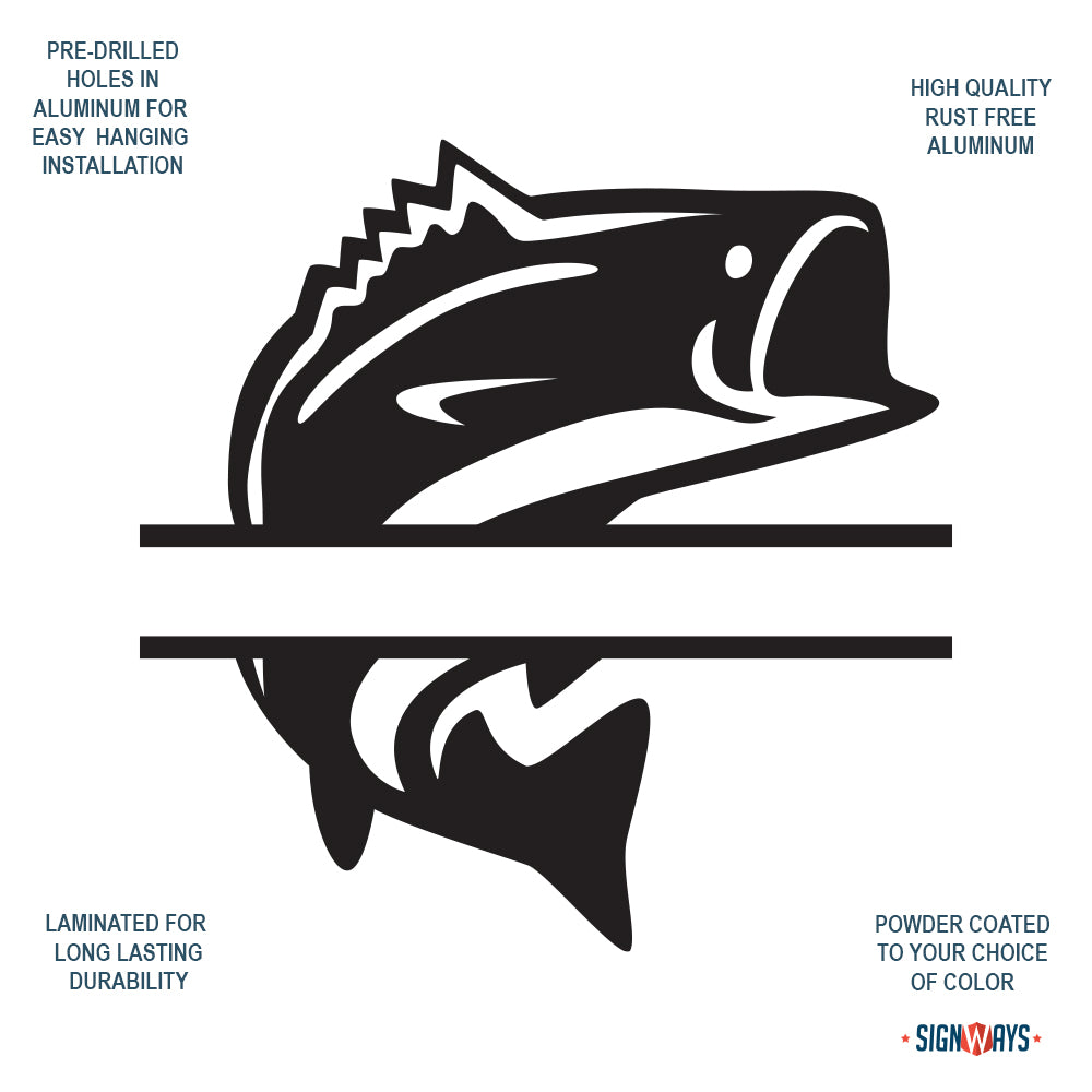 Customizable Bass Powder Coated Aluminum Wall Decor