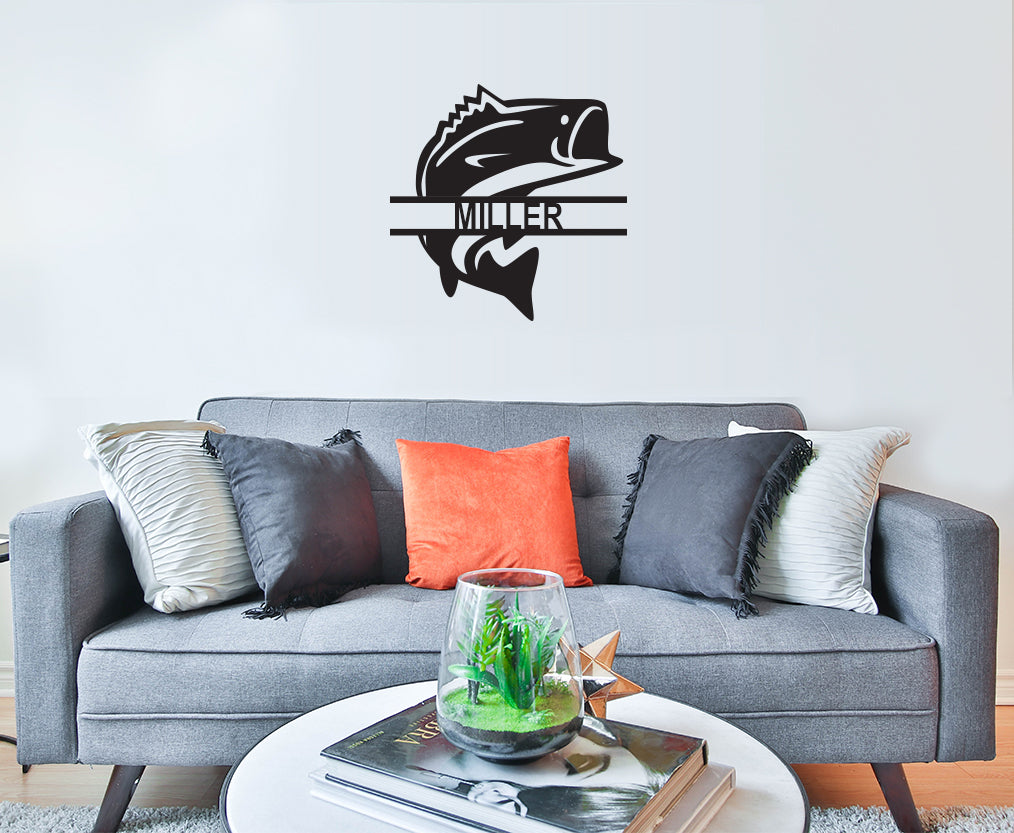 Customizable Bass Powder Coated Aluminum Wall Decor