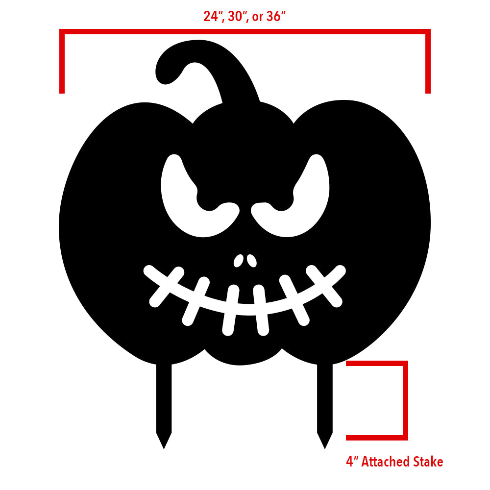 Halloween Funny Face Pumpkin, Powder Coated Aluminum Outdoor Yard Sign