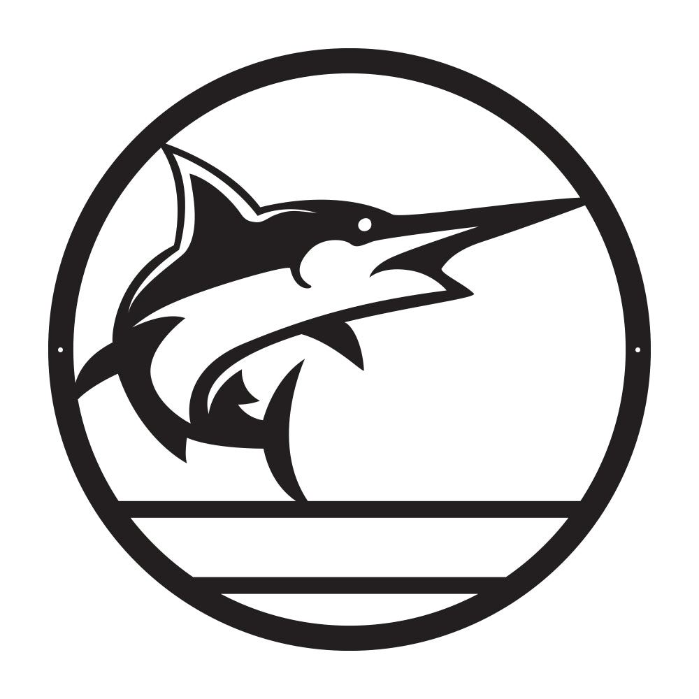 Customizable Swordfish Powder Coated Metal Decor