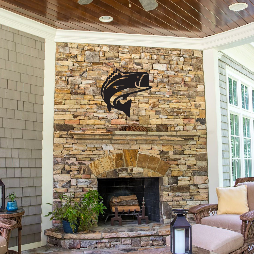 Bass Fishing Powder Coated Metal Decor