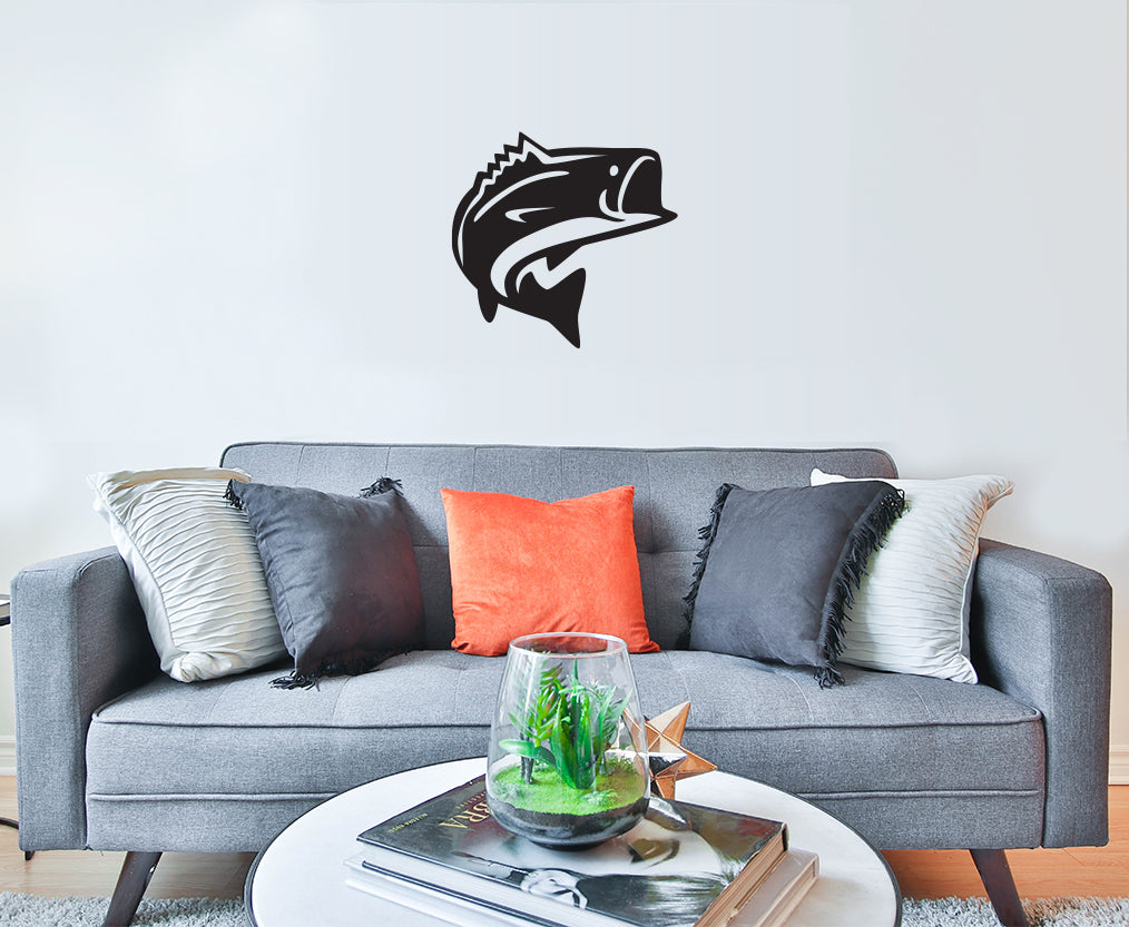 Bass Fishing Powder Coated Metal Decor