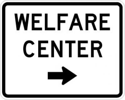 Welfare Center Right Arrow Sign
