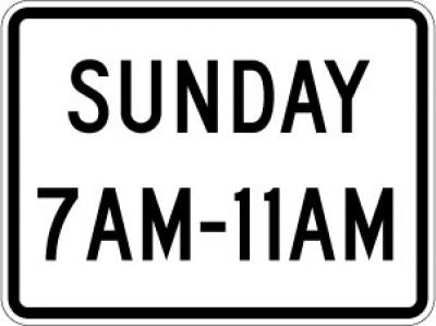 R10-20a (2-Line) Sunday (Time)