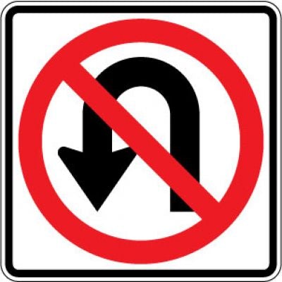 R3-4 No U-Turn Symbol
