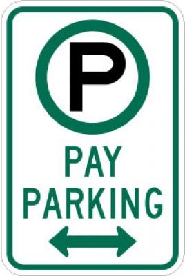 R7-22D (Symbol) Pay Parking (Double Arrow)