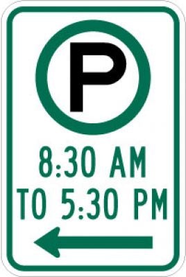 R7-23L (Symbol) (Time) (Left Arrow)- Customizable