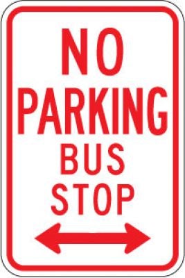 R7-7D No Parking Bus Stop (Double Arrow)