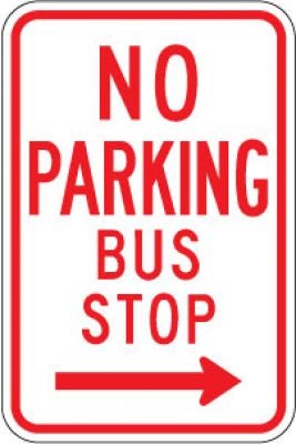 R7-7R No Parking Bus Stop (Right Arrow)