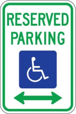 R7-8D Reserved Parking (Handicapped Symbol) (Double Arrow)