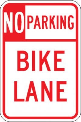 R7-9 No Parking Bike Lane