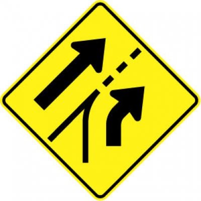 W4-6R Added Lane Curve Right
