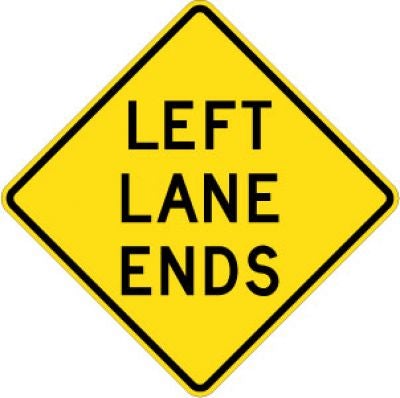 W9-1L Left Lane Ends