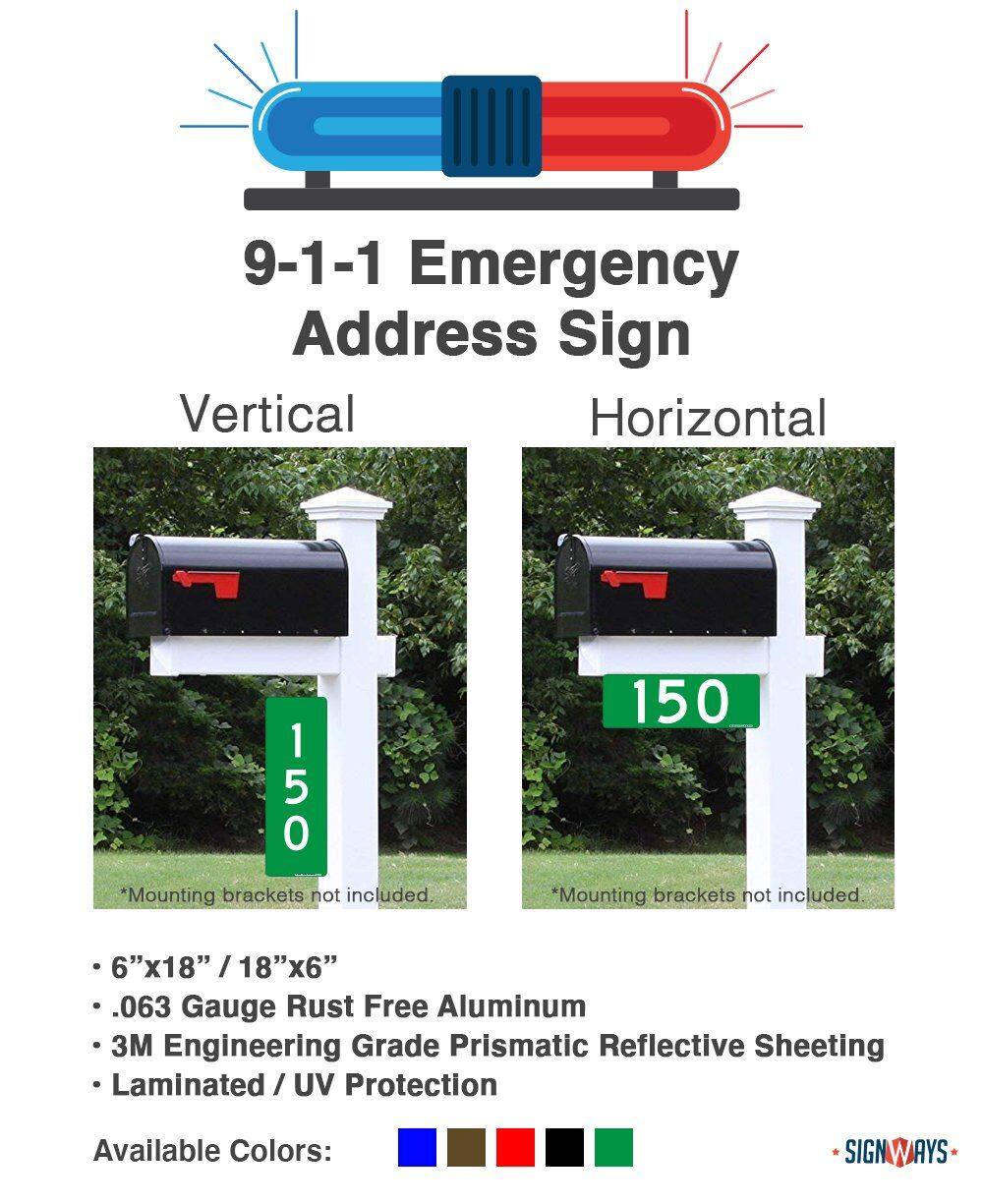 911 Reflective Address Signs