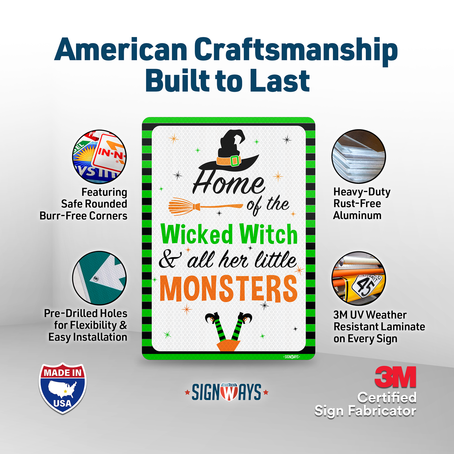 Witch Decorations Halloween Front Porch Décor Signs | Home of Wicked Witch, All Her Monsters 10x14”