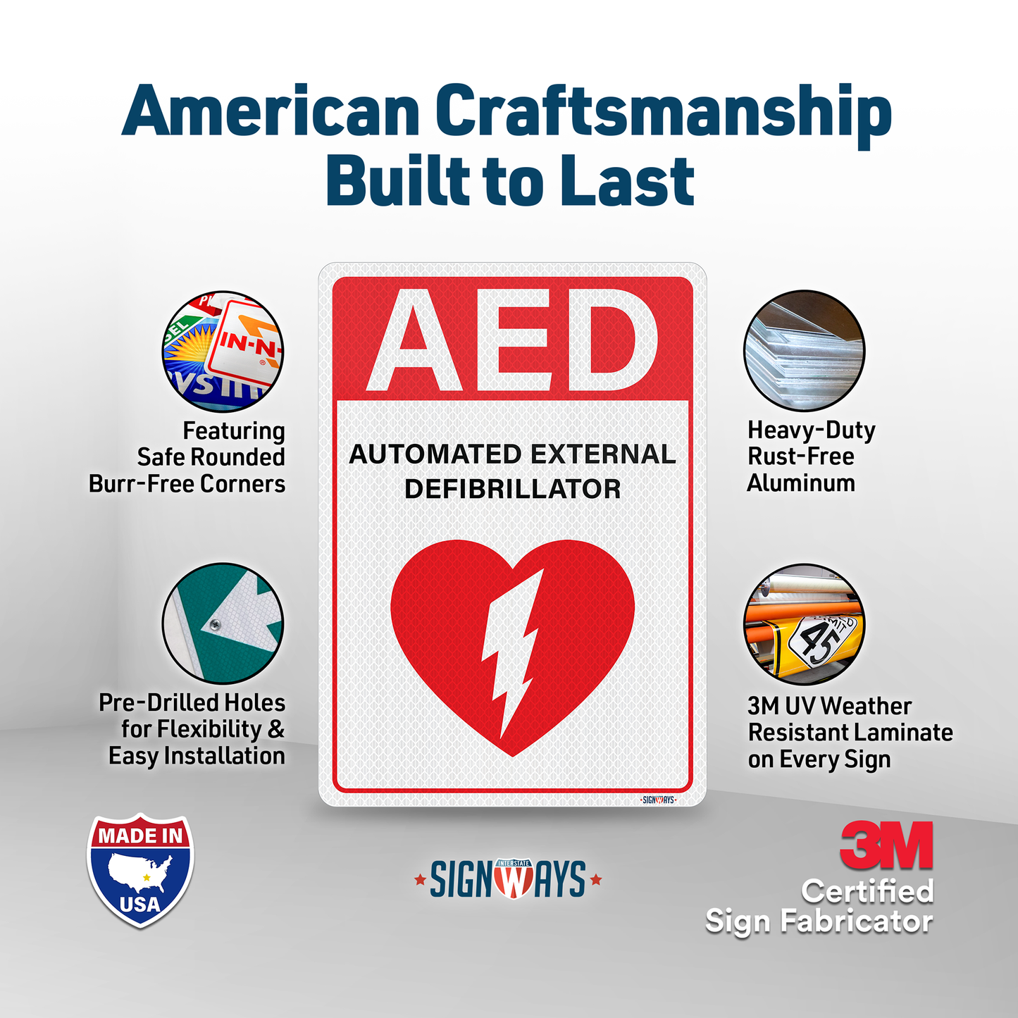 AED (Automated External Defibrillator) Sign