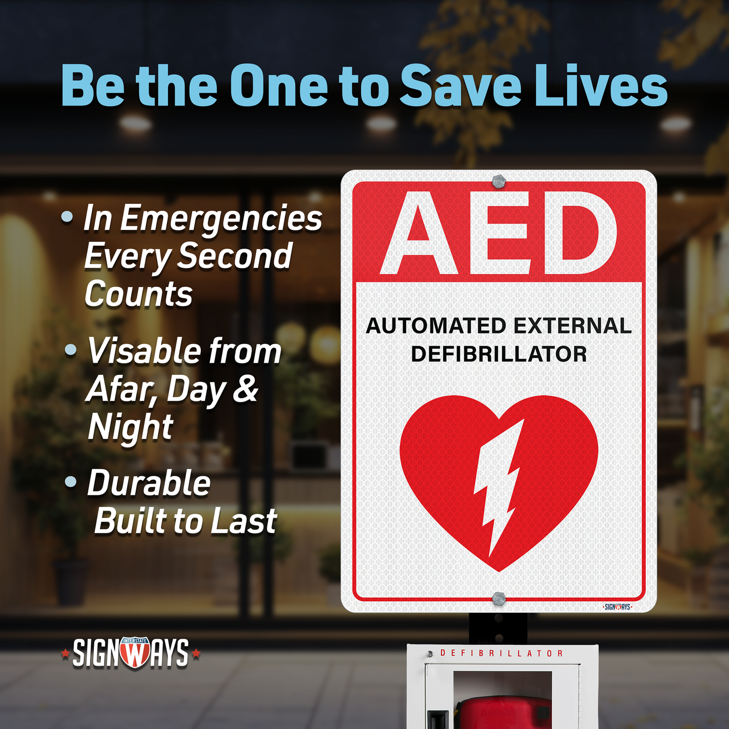 AED (Automated External Defibrillator) Sign
