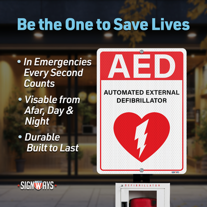 AED (Automated External Defibrillator) Sign
