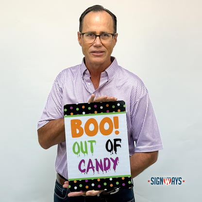 Trick or Treat Sign, Please Take One / Boo Out of Candy Halloween Double Sided Sign 10x14”