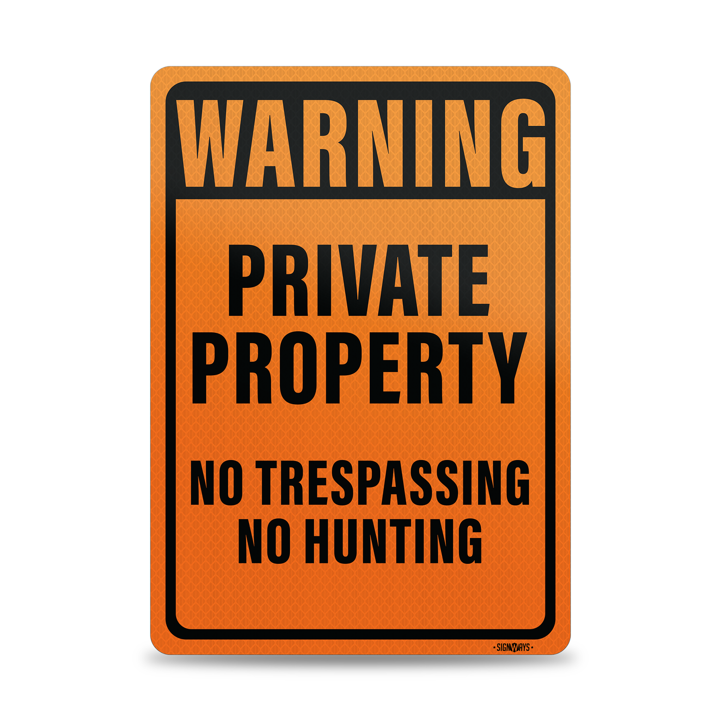 No Trespassing Private Property Metal Sign | Reflective Orange Black 10x14”