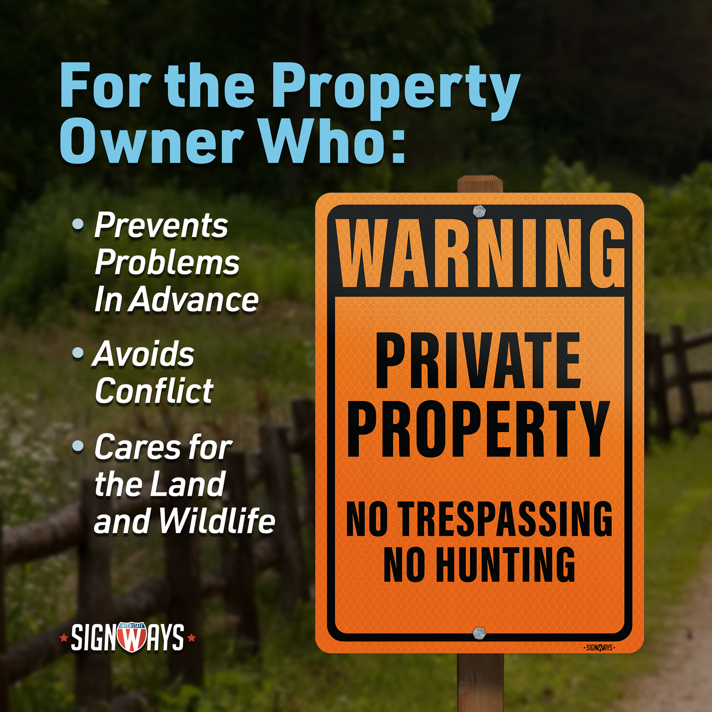 No Trespassing Private Property Metal Sign | Reflective Orange Black 10x14”