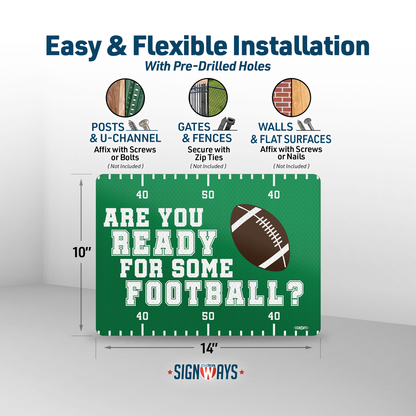 Football Yard Door Signs | Are You Ready for Some Football | Outdoor Football Season Porch Decor | 14x10"