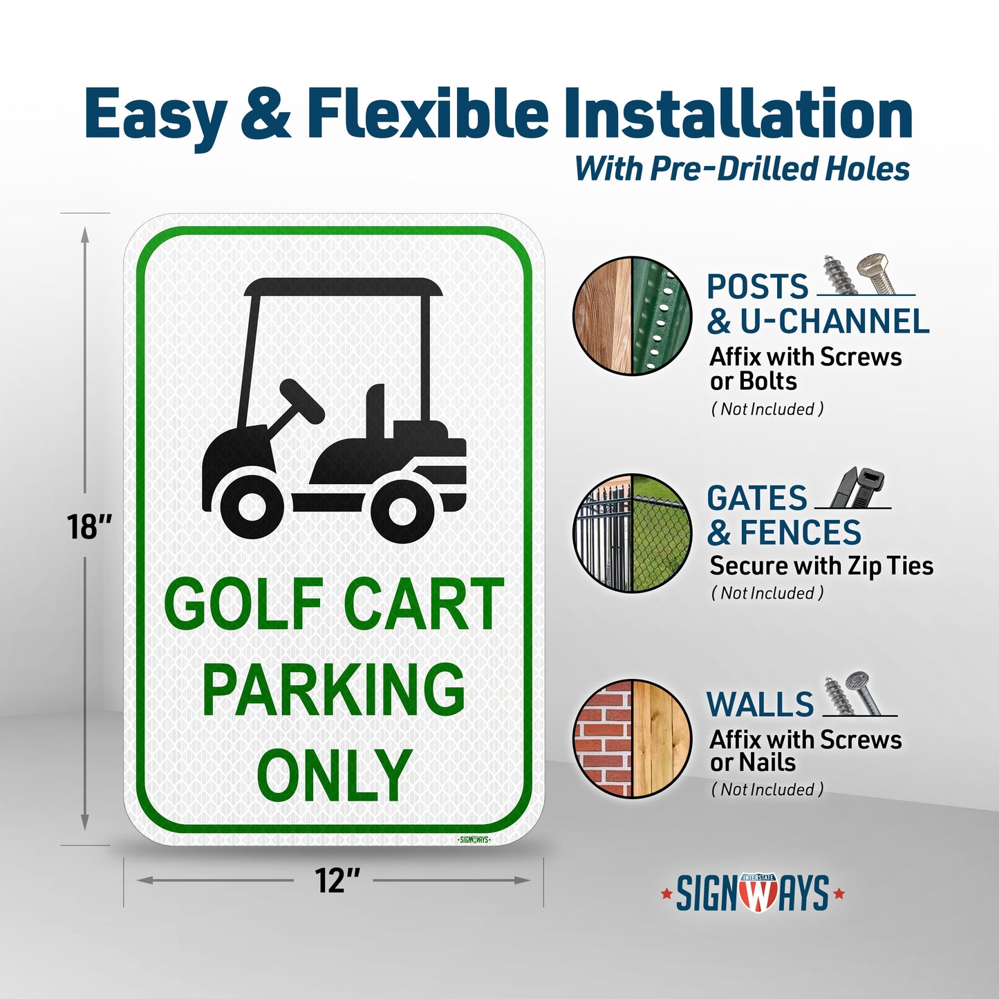 Golf Cart Parking Only Sign