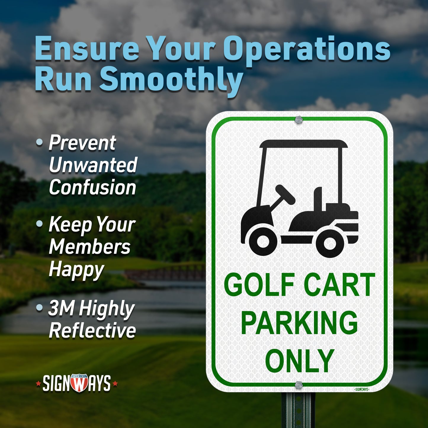 Golf Cart Parking Only Sign