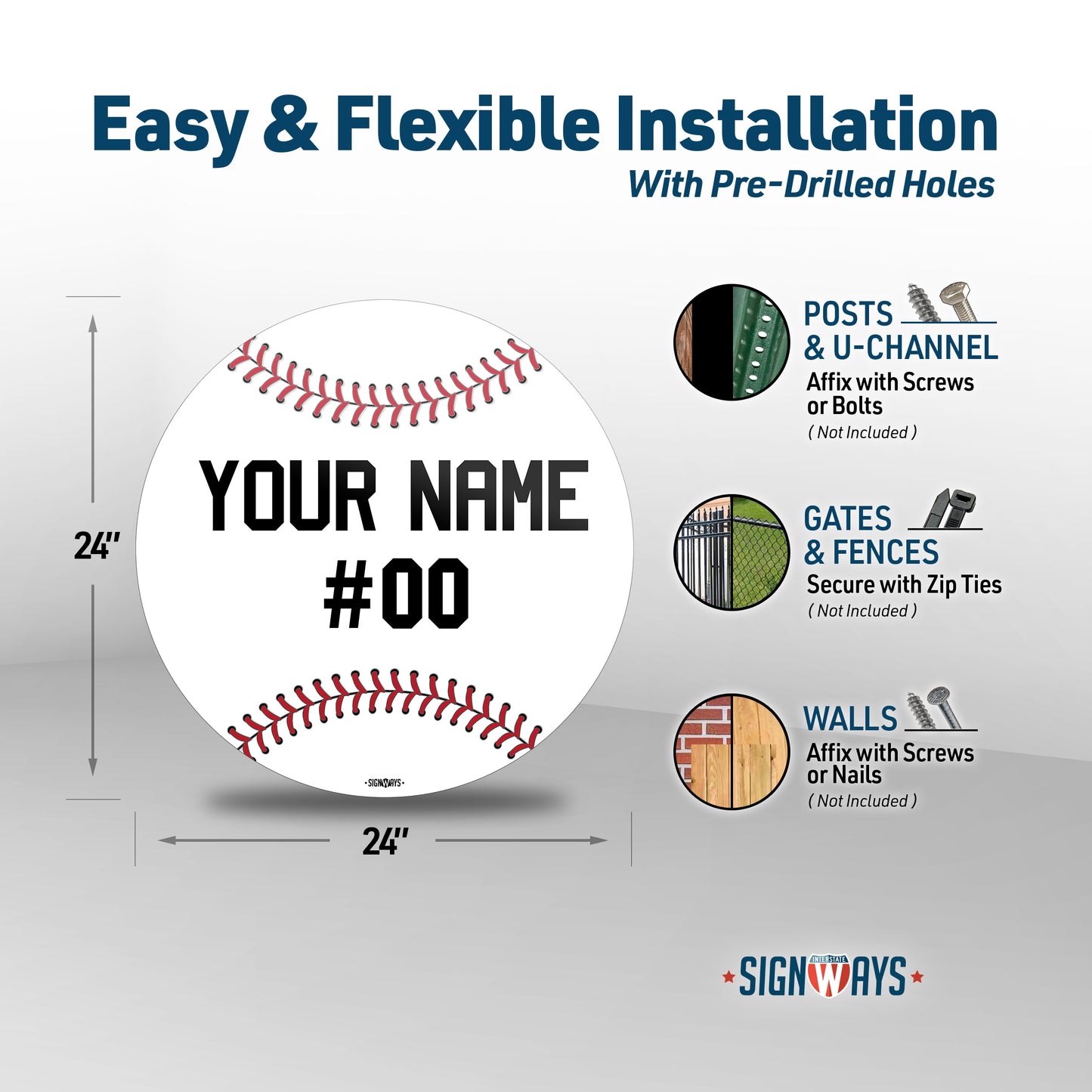 Baseball Wall Decor | Personalized Name Sign, Custom Metal Signs Outdoor