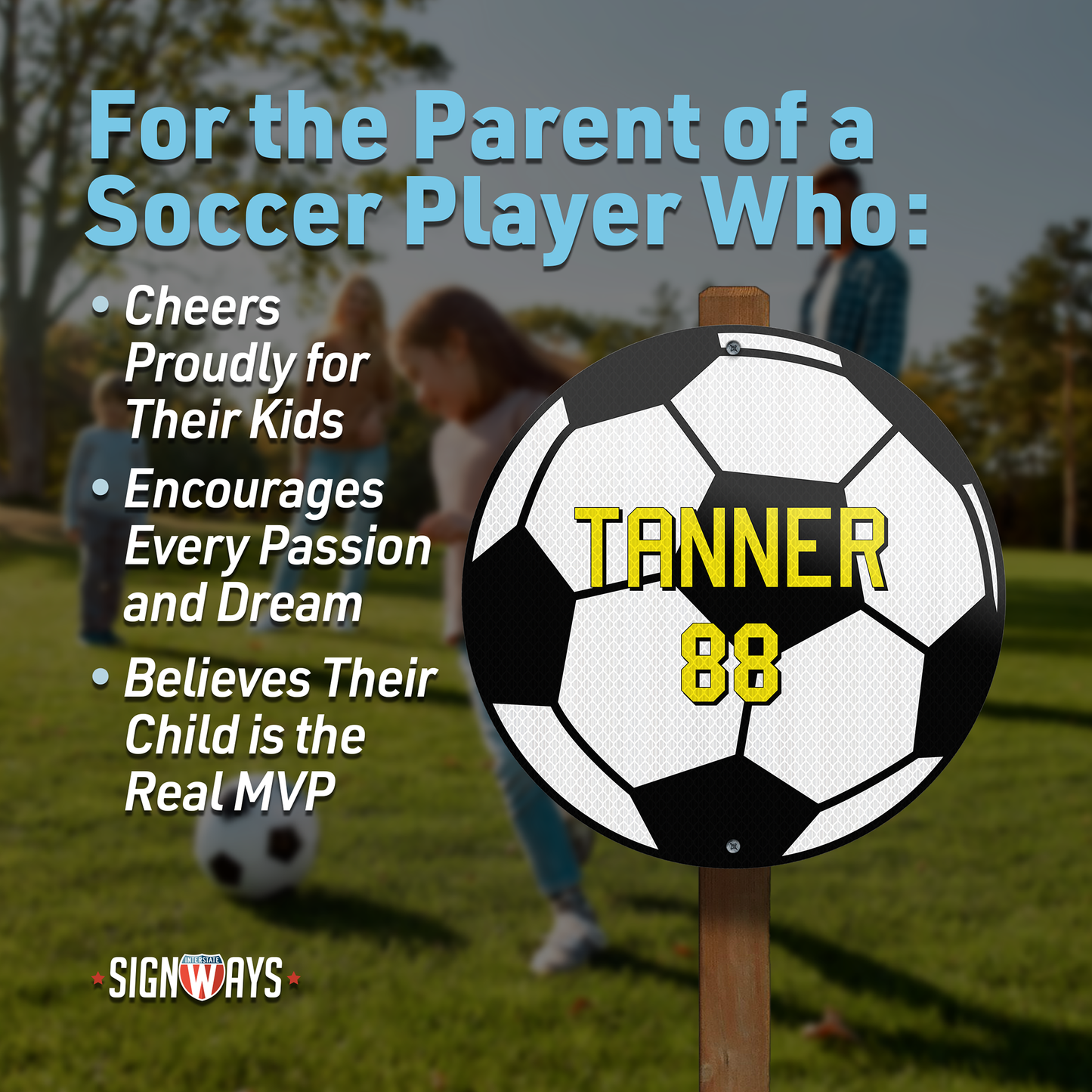 Personalized Soccer Ball Name Sign | Soccer Room Decor for Boys | 12x12”