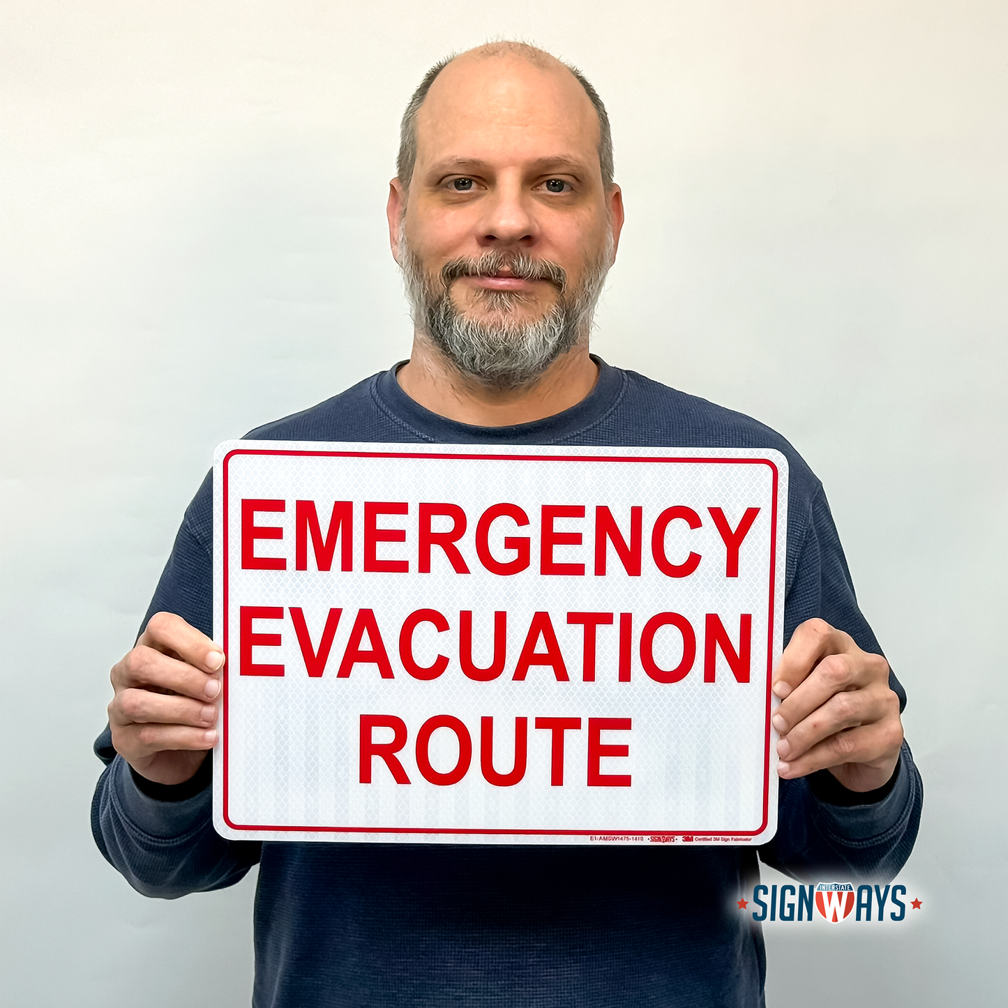 Emergency Evacuation Route Sign | 3M Grade Aluminum Sheeting Reflective | Made in USA