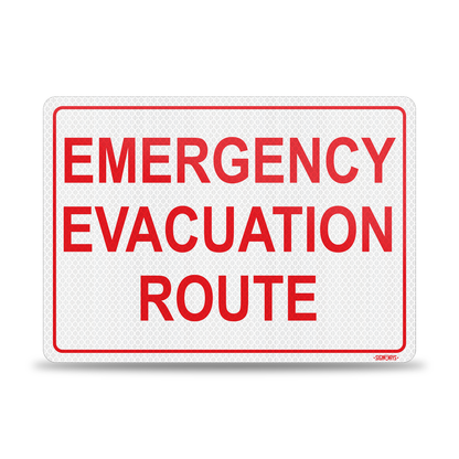 Emergency Evacuation Route Sign | 3M Grade Aluminum Sheeting Reflective | Made in USA
