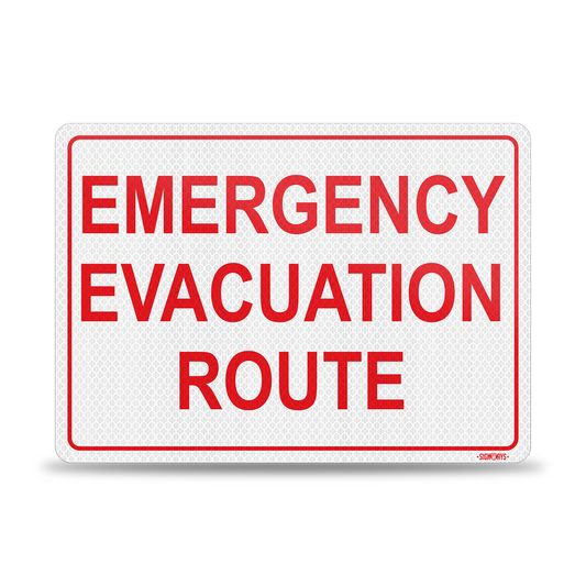 Emergency Evacuation Route Sign | 3M Grade Aluminum Sheeting Reflective | Made in USA