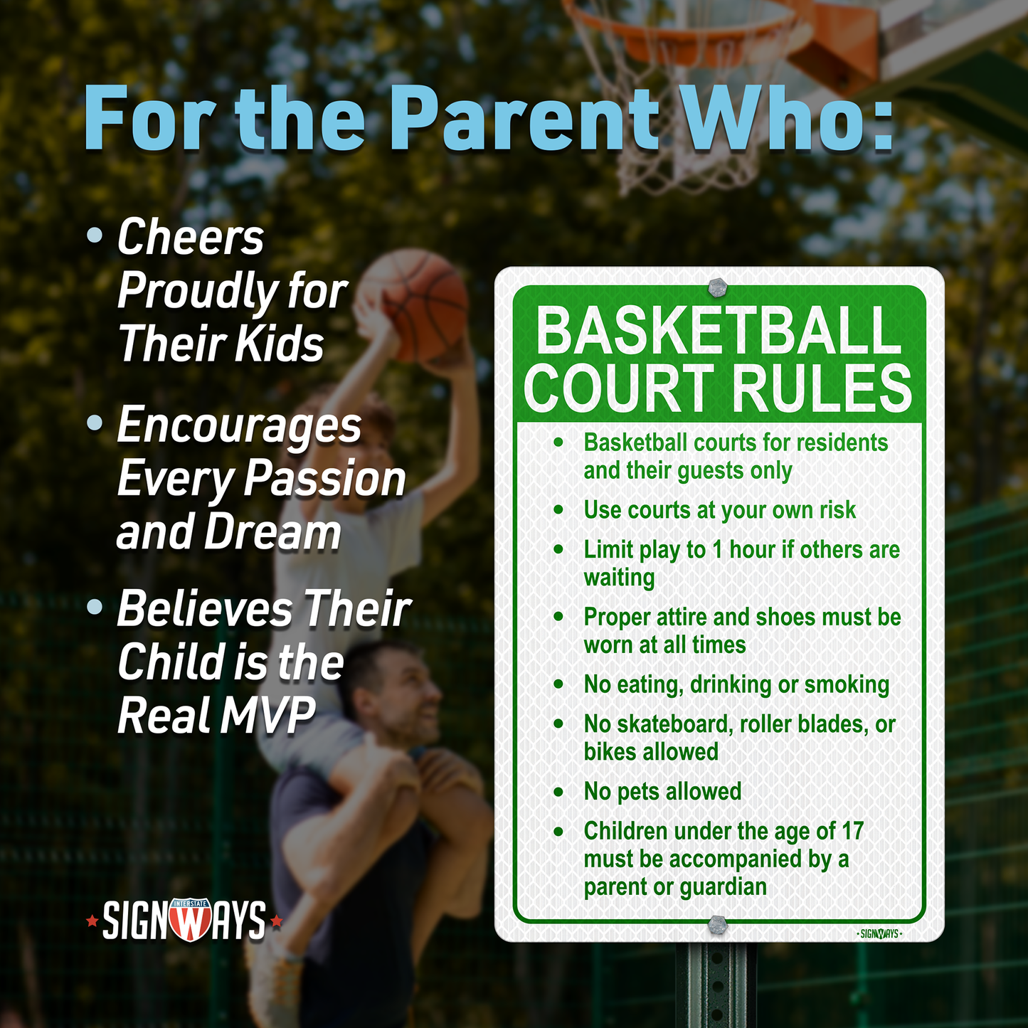 Basketball Court Rules Sign | Gym Rules Signs for Business Community Safety | Vertical