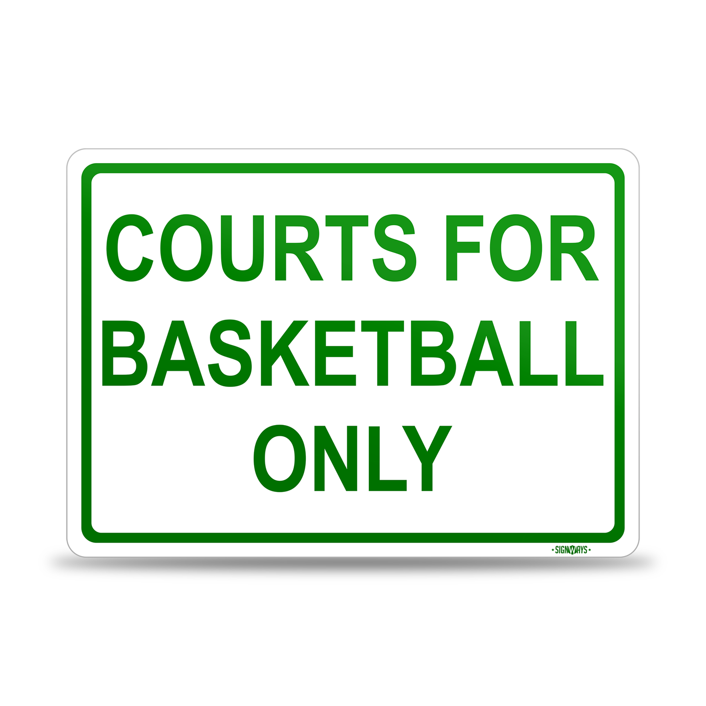 Gym Signs Bold | Basketball Court Rules Sign | Courts for Basketball Only | Horizontal