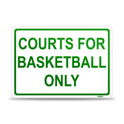 Gym Signs Bold | Basketball Court Rules Sign | Courts for Basketball Only | Horizontal