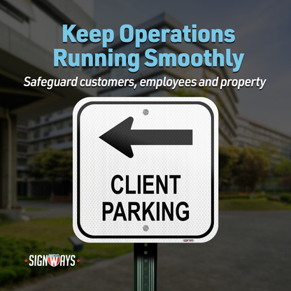 SignWays Customizable (Top) Left Arrow with White Background Square Sign