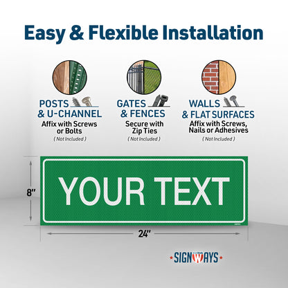 Custom Street Signs | Private Road Sign | Double-Sided | Made in USA 24” x 8