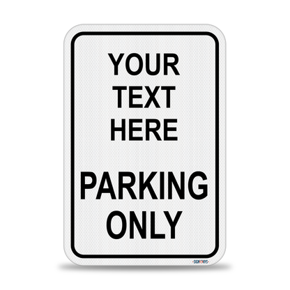 Parking Signs for Outside | Custom Sign Outdoor Metal | Design Color Font Text | 12x18”