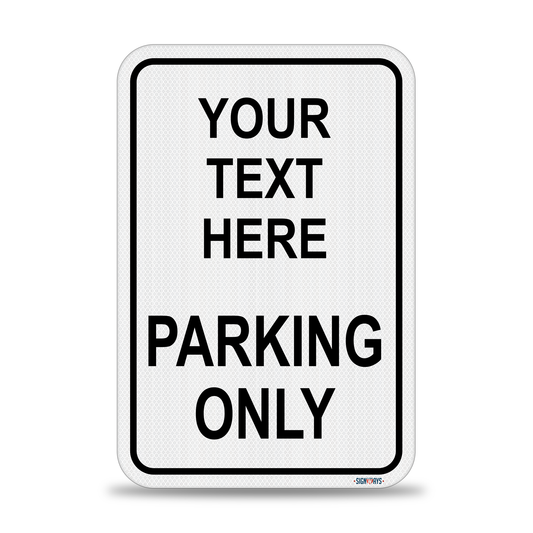 Parking Signs for Outside | Custom Sign Outdoor Metal | Design Color Font Text | 12x18”