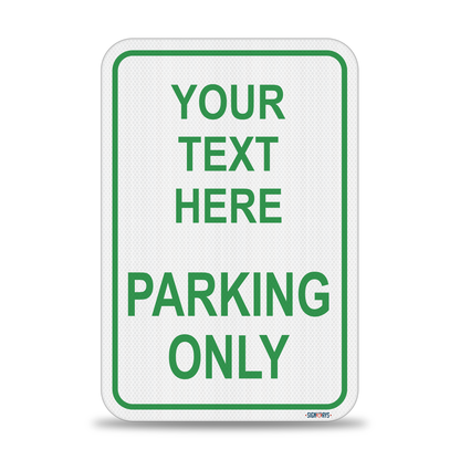 Parking Signs for Outside | Custom Sign Outdoor Metal | Design Color Font Text | 12x18”
