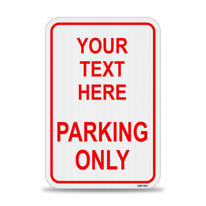 Parking Signs for Outside | Custom Sign Outdoor Metal | Design Color Font Text | 12x18”