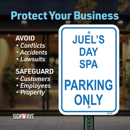 Parking Signs for Outside | Custom Sign Outdoor Metal | Design Color Font Text | 12x18”