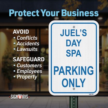Parking Signs for Outside | Custom Sign Outdoor Metal | Design Color Font Text | 12x18”