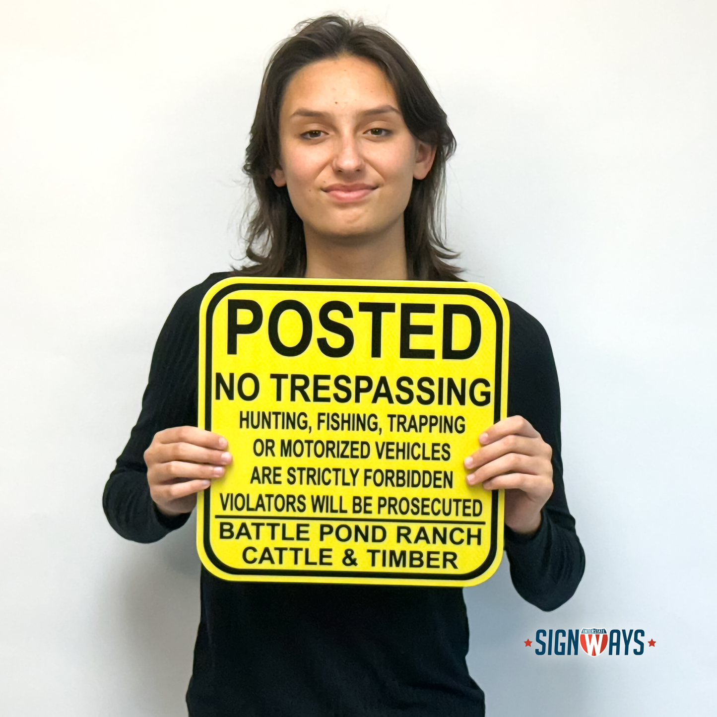 No Hunting or Trespassing Signs, No Fishing Signs | Orange / Black 12x12”
